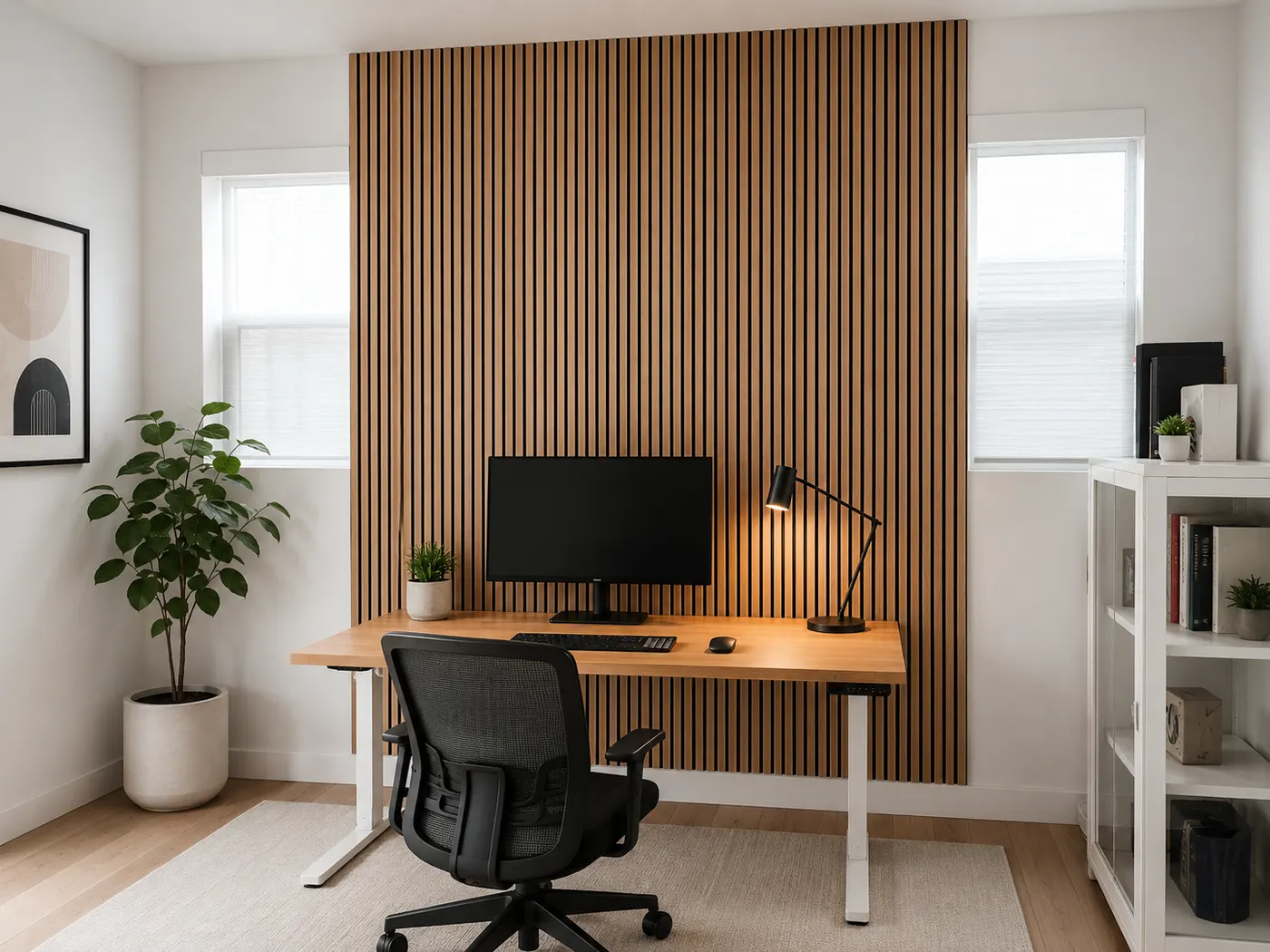 Slat accent wall