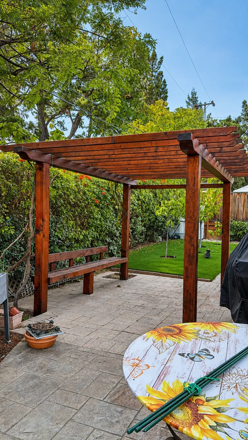Stained pergola